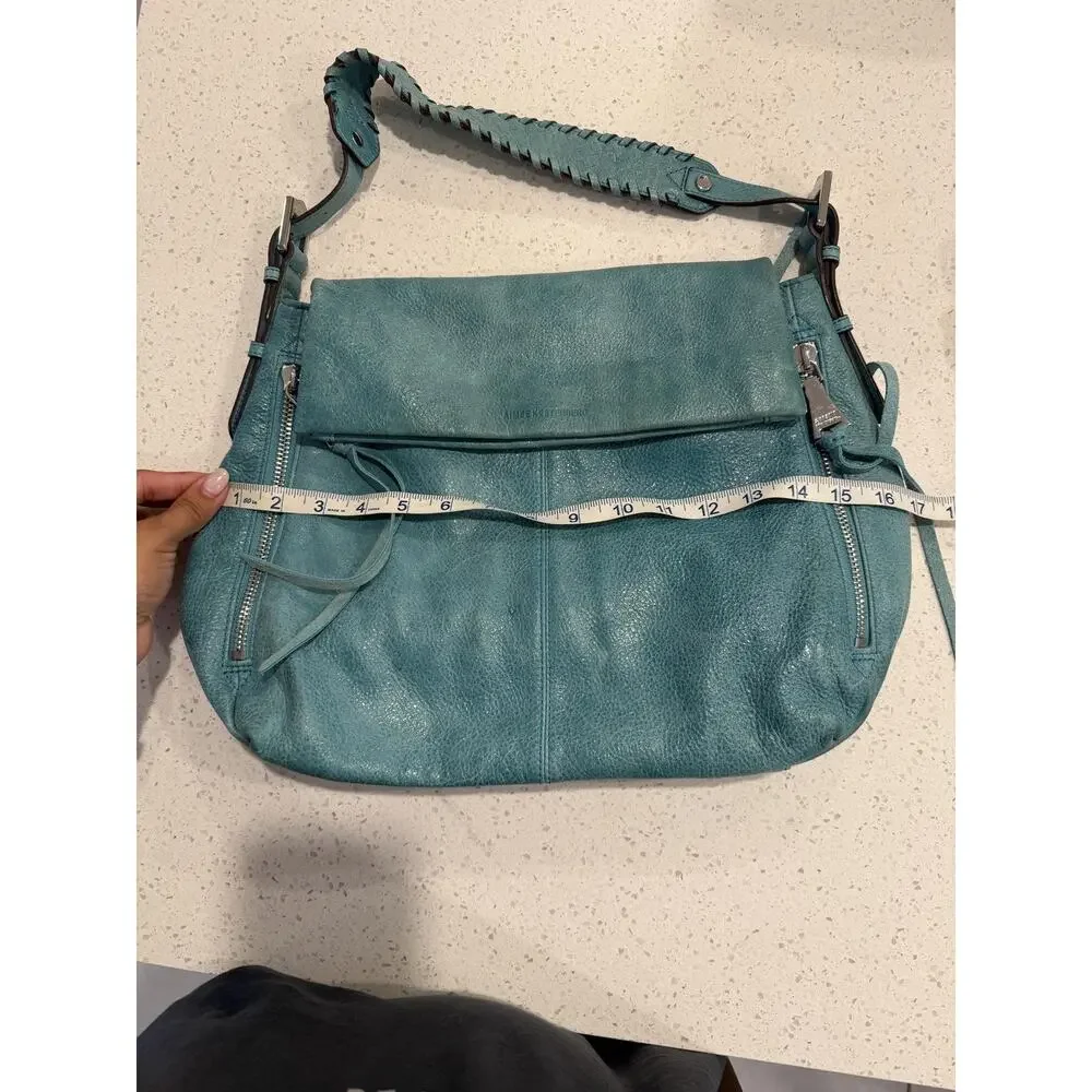 Aimee Kestenberg Bali Hobo Shoulder Bag Turquoise Leather Tassel Boho Casual